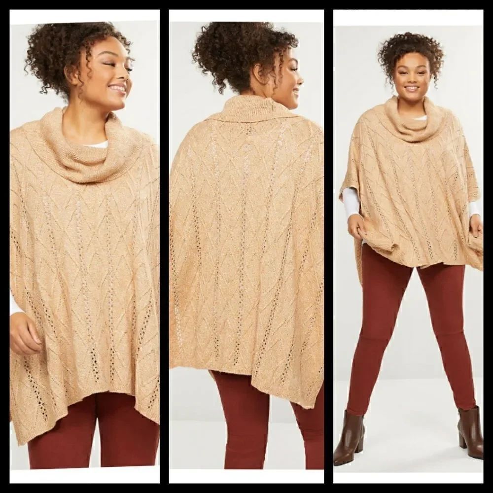 22W-28W Lane Bryant Poncho Oversized Comfy Relaxed